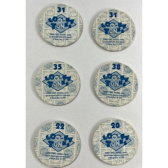 Lot Of 18 Pogs Milk Caps Vintage 1995 Looney Tunes, Power Rangers, Snoopy & More - Picture 13 of 15